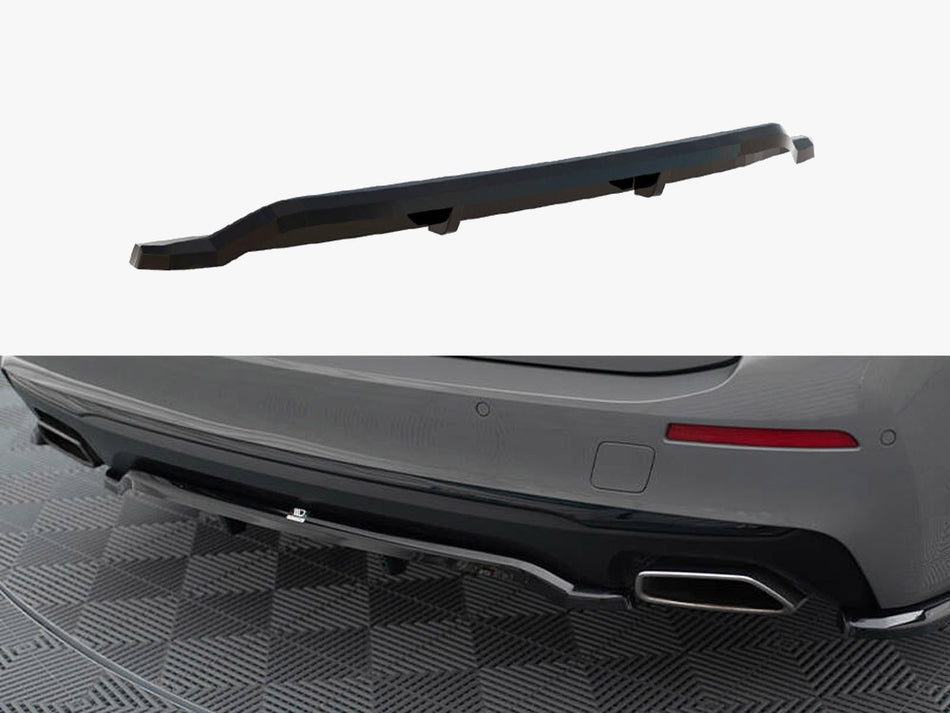 Maxton Central Rear Splitter (Vertical Bars) BMW 5 G30 / G31 Facelift