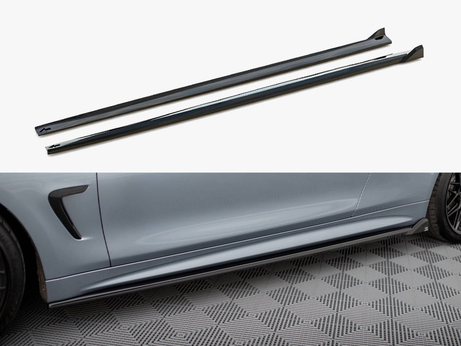 Maxton Side Skirts Diffusers V.2 BMW 4 Coupe / Gran Coupe / Cabrio M-Pack F32 / F36 / F33