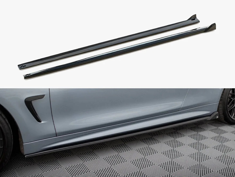 Maxton Side Skirts Diffusers V.2 BMW 4 Coupe / Gran Coupe / Cabrio M-Pack F32 / F36 / F33
