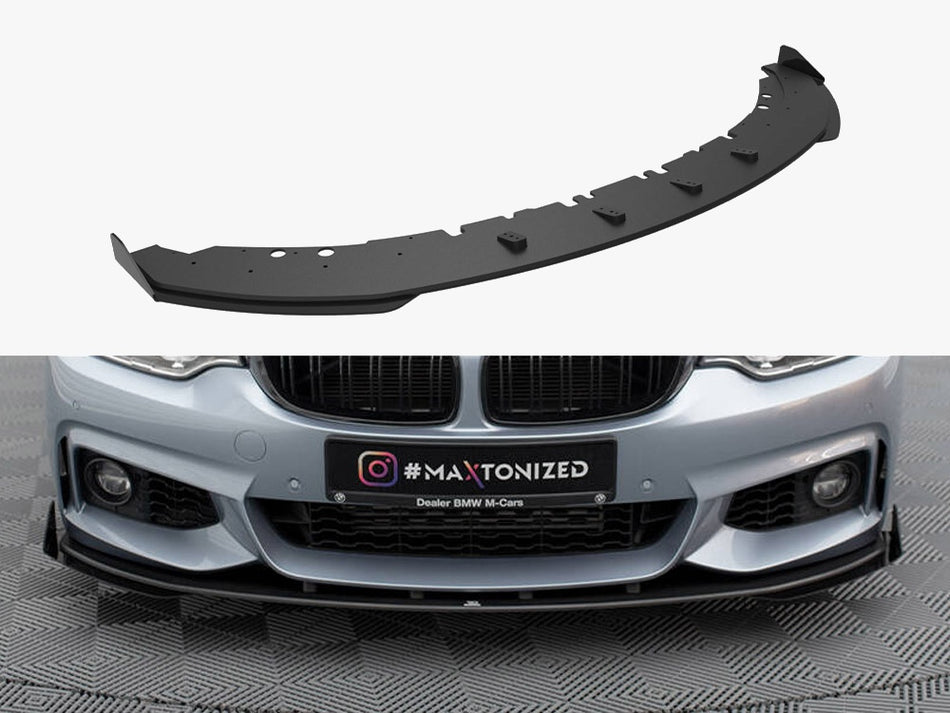 Maxton Street PRO Front Splitter + Flaps BMW 4 Coupe / Gran Coupe / Cabrio M-Pack F32 / F36 / F33