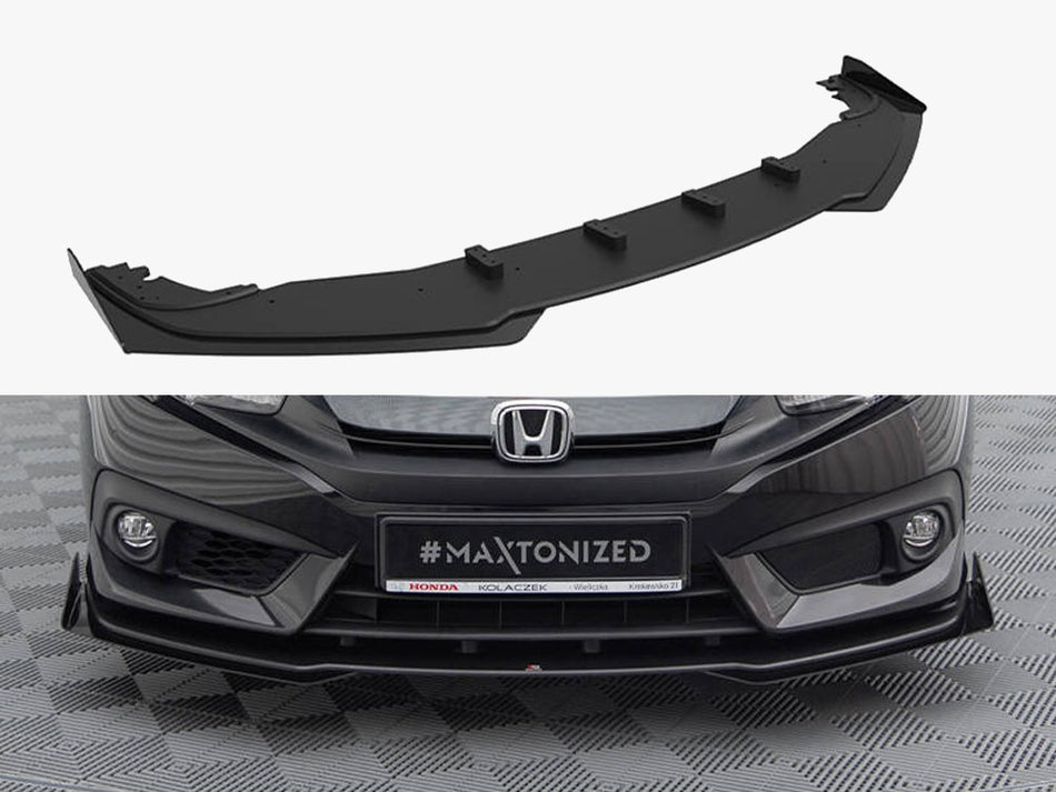 Maxton Street PRO Front Splitter + Flaps Honda Civic Mk10