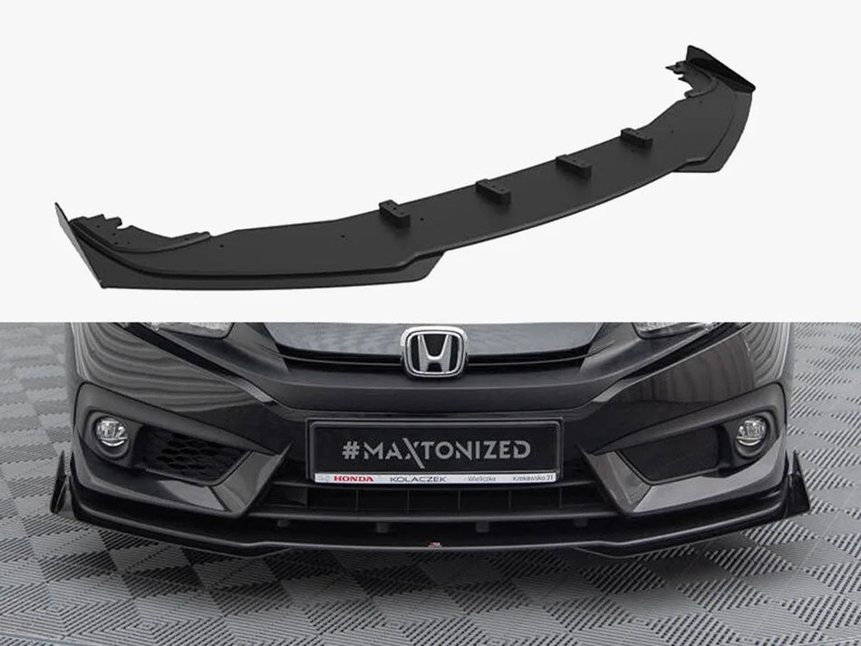 Maxton Street PRO Front Splitter + Flaps Honda Civic Mk10