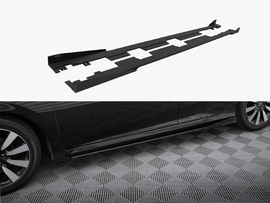 Maxton Street PRO Side Skirts Diffusers + Flaps Honda Civic Mk10
