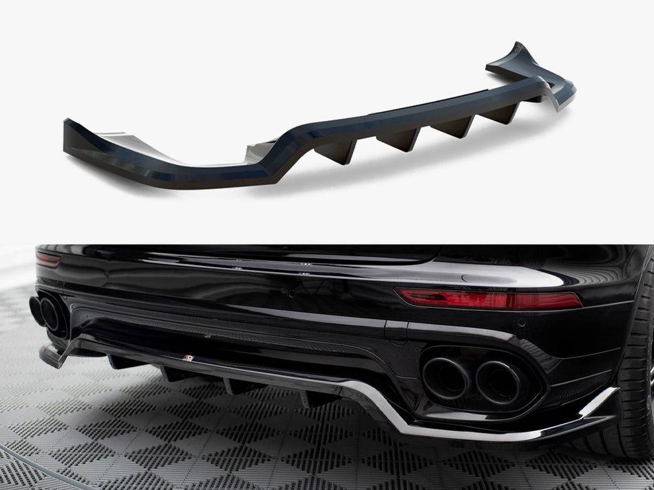 Maxton Rear Splitter (Vertical Bars) Porsche Cayenne Mk2 Facelift