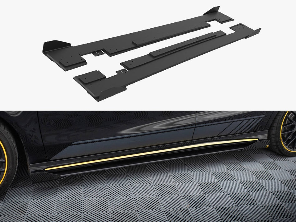 Maxton Street PRO Side Skirts Diffusers + Flaps Mercedes-AMG CLA 45 C117 Facelift