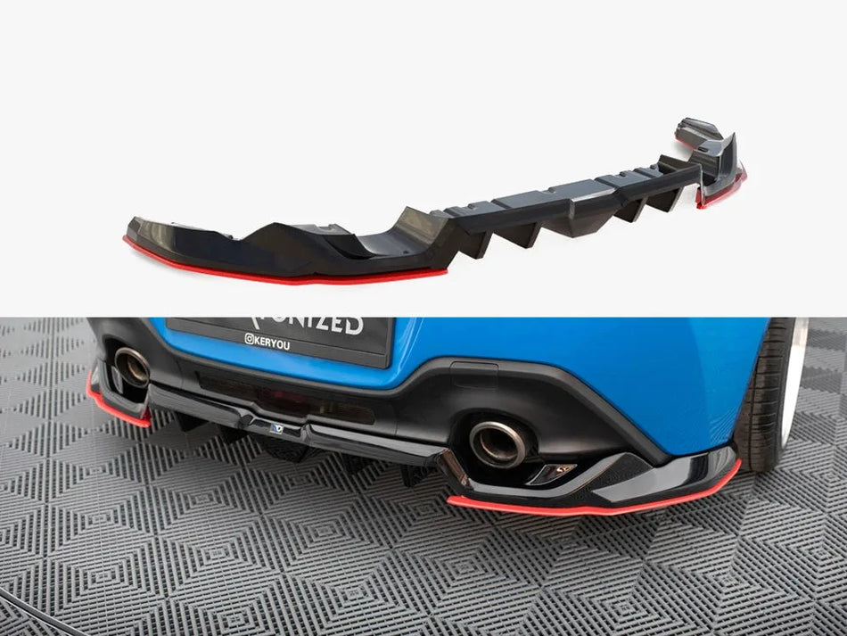 Maxton Central Rear Splitter (Vertical Bars) V.2 Toyota GR86 Mk1