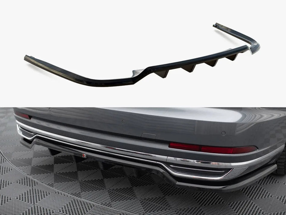 Maxton Central Rear Splitter (Vertical Bars) Audi A8 D5