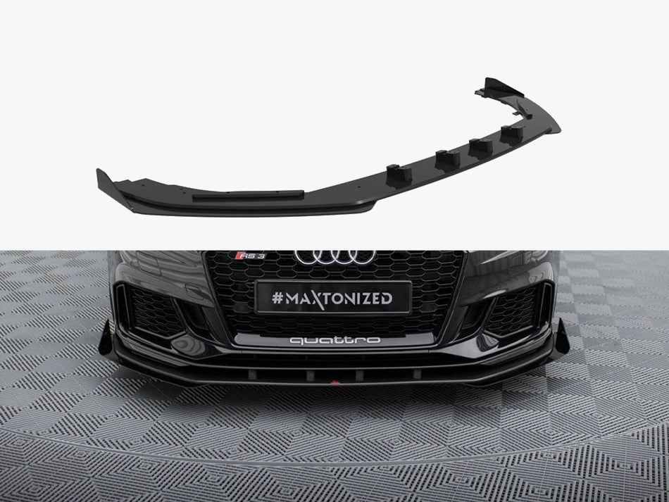 Maxton Street PRO Front Splitter V.1 + Flaps Audi RS3 Sedan 8V Facelift