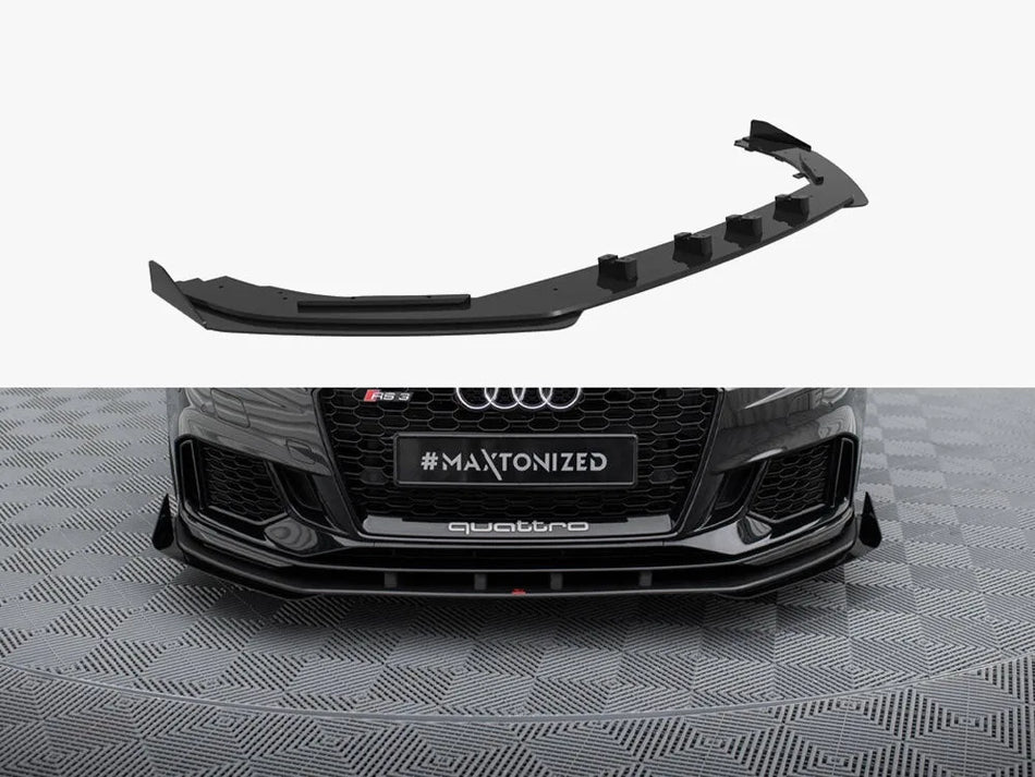 Maxton Street PRO Front Splitter V.1 + Flaps Audi RS3 Sedan 8V Facelift
