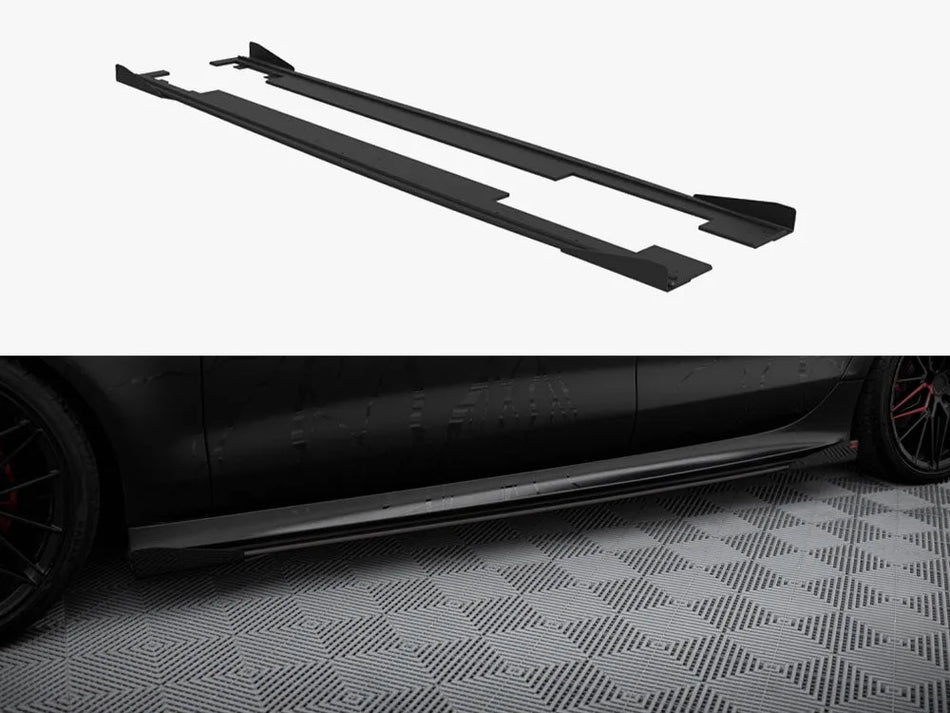 Maxton Street PRO Side Skirts Diffusers + Flaps Audi A7 RS7 Look C7