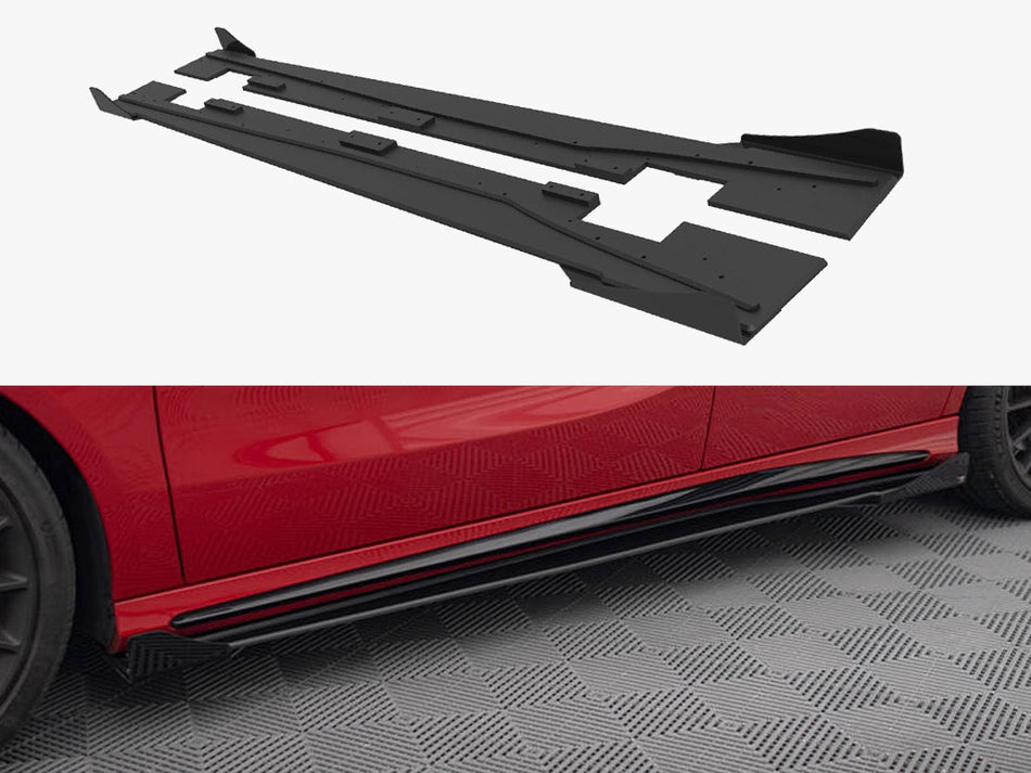 Maxton Street PRO Side Skirts Diffusers + Flaps Mercedes-Benz A 45 AMG W176 Facelift