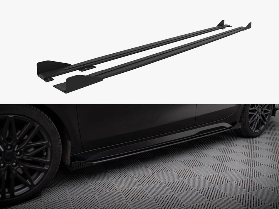 Maxton Street PRO Side Skirts Diffusers + Flaps Kia Proceed GT / GT-Line Mk1 Facelift / Ceed GT Mk3 Facelift
