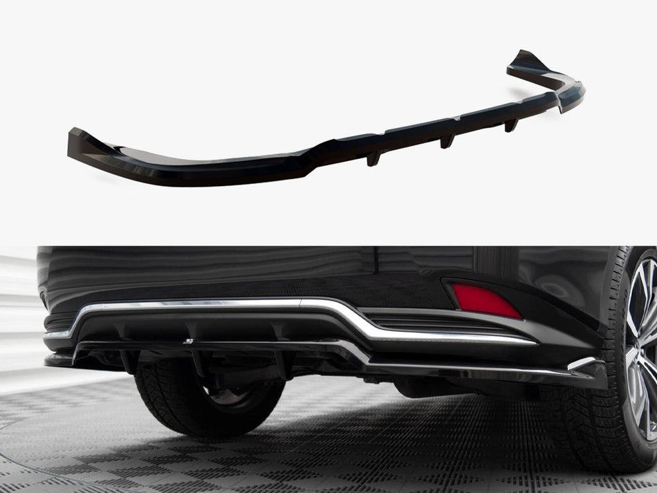 Maxton Central Rear Splitter (Vertical Bars) Lexus RX Mk4 Facelift
