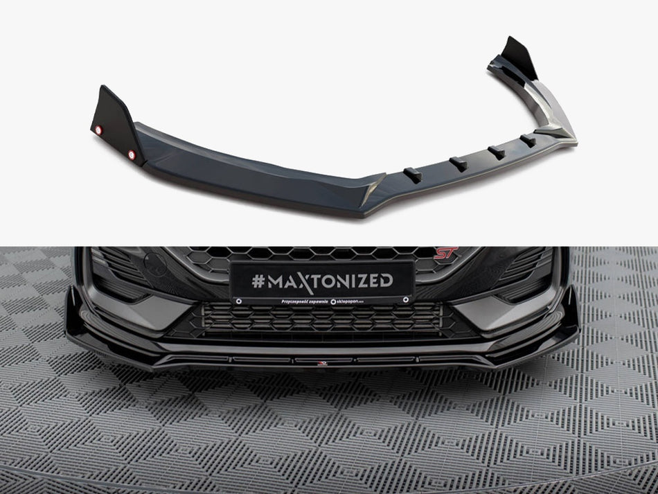 Maxton Front Splitter V.4 + Flaps Ford Fiesta ST / ST-Line Mk8 Facelift