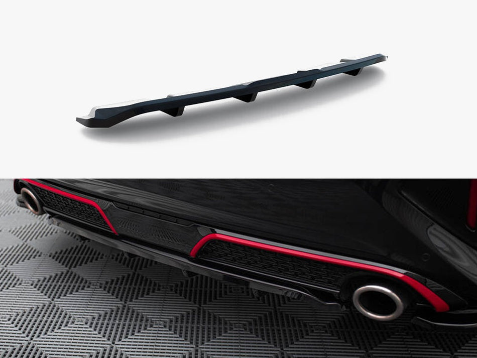 Maxton Central Rear Splitter (Vertical Bars) Kia Ceed GT Mk3 Facelift