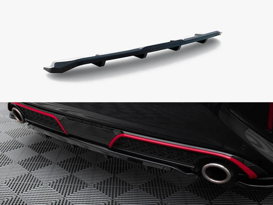 Maxton Central Rear Splitter (Vertical Bars) Kia Ceed GT Mk3 Facelift