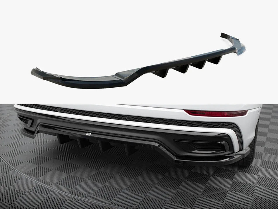 Maxton Central Rear Splitter (Vertical Bars) Audi Q8 S-Line Mk1