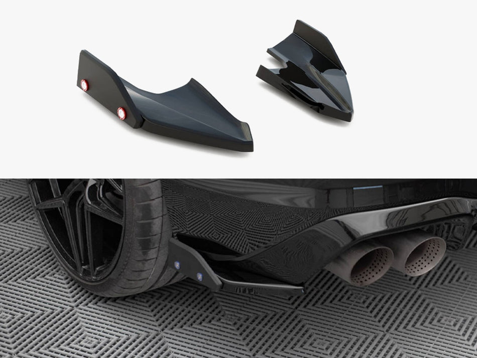 Maxton Rear Side Splitters V.5 + Flaps Volkswagen Golf R Mk8