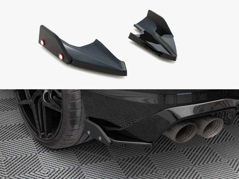 Maxton Rear Side Splitters V.5 + Flaps Volkswagen Golf R Mk8