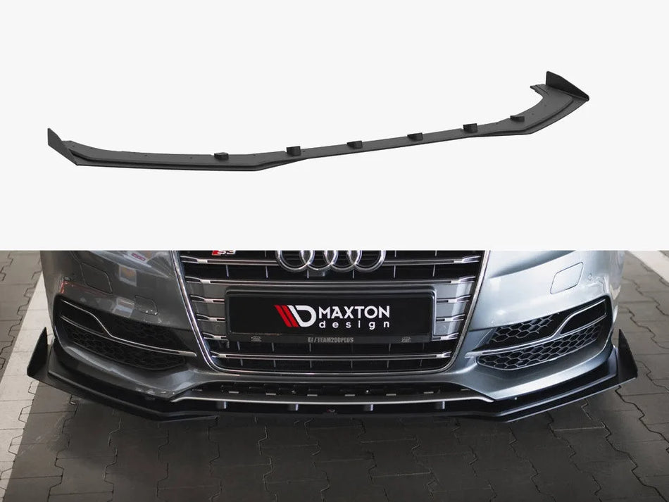 Maxton Street PRO Front Splitter + Flaps Audi S3 / A3 S-Line Sedan 8V