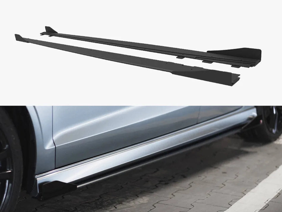 Maxton Street PRO Side Skirts Diffusers + Flaps Audi S3 / A3 S-Line Sedan 8V