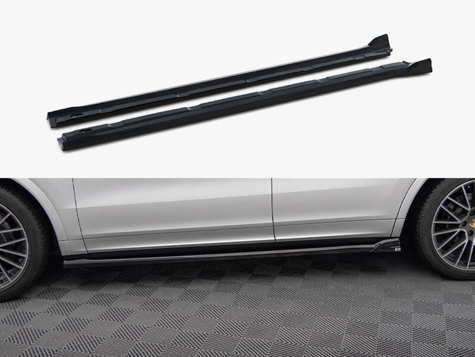 Maxton Side Skirt Diffusers V.2 Porsche Cayenne Sport Design / Turbo SUV / Coupe Mk3 / Mk3 Facelift