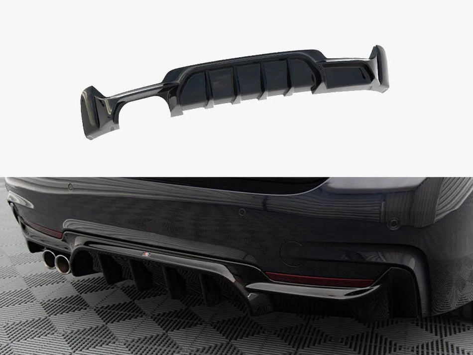 Maxton Rear Valance BMW 4 Coupe / Gran Coupe / Cabrio M-Pack F32 / F36 / F33 (Version with exhaust on one side)