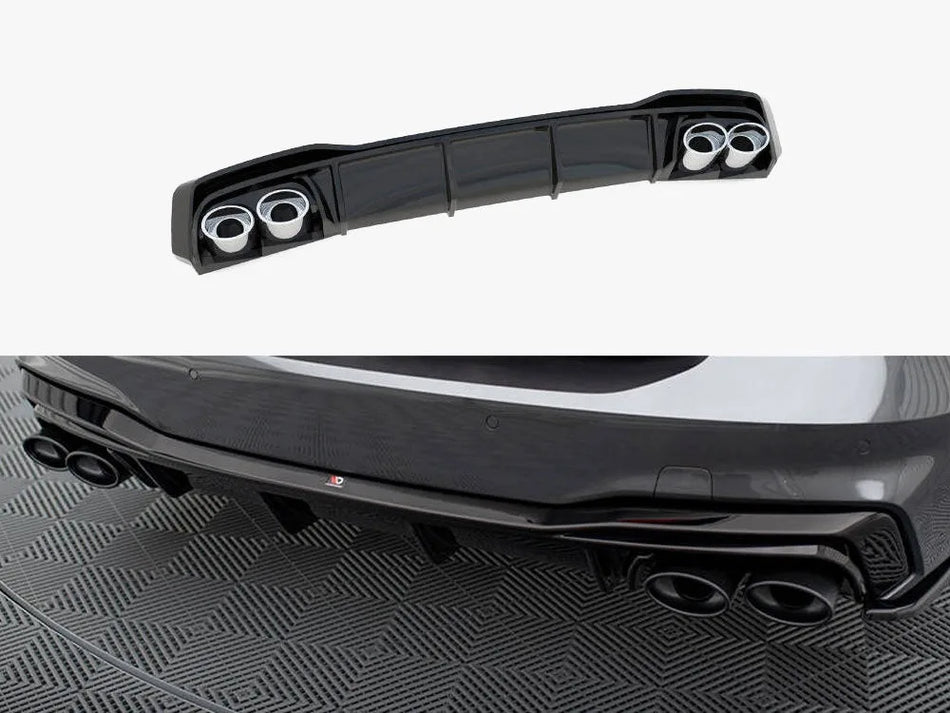 Maxton Rear Valance + Exhaust Ends Imitation Audi A7 S-Line C8 / S7 C8 / C8 Facelift / S7 Facelift