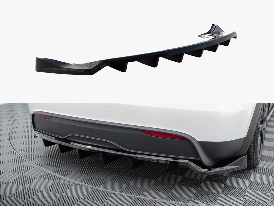 Maxton Rear Splitter (Vertical Bars) Tesla Model X Mk1 Facelift