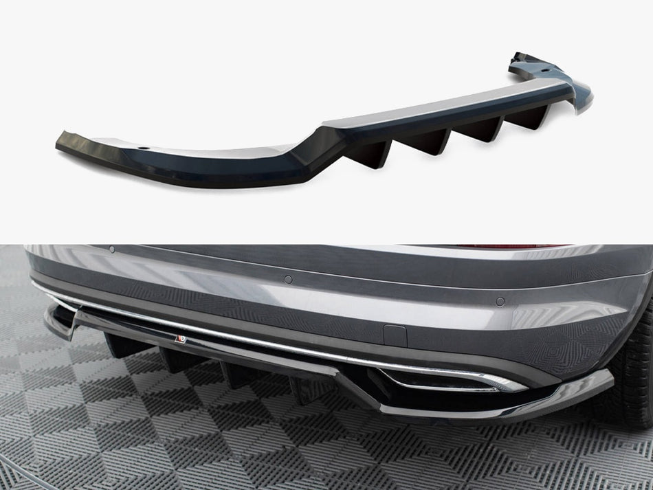 Maxton Rear Splitter (Vertical Bars) Skoda Kodiaq Sportline Mk1 Facelift