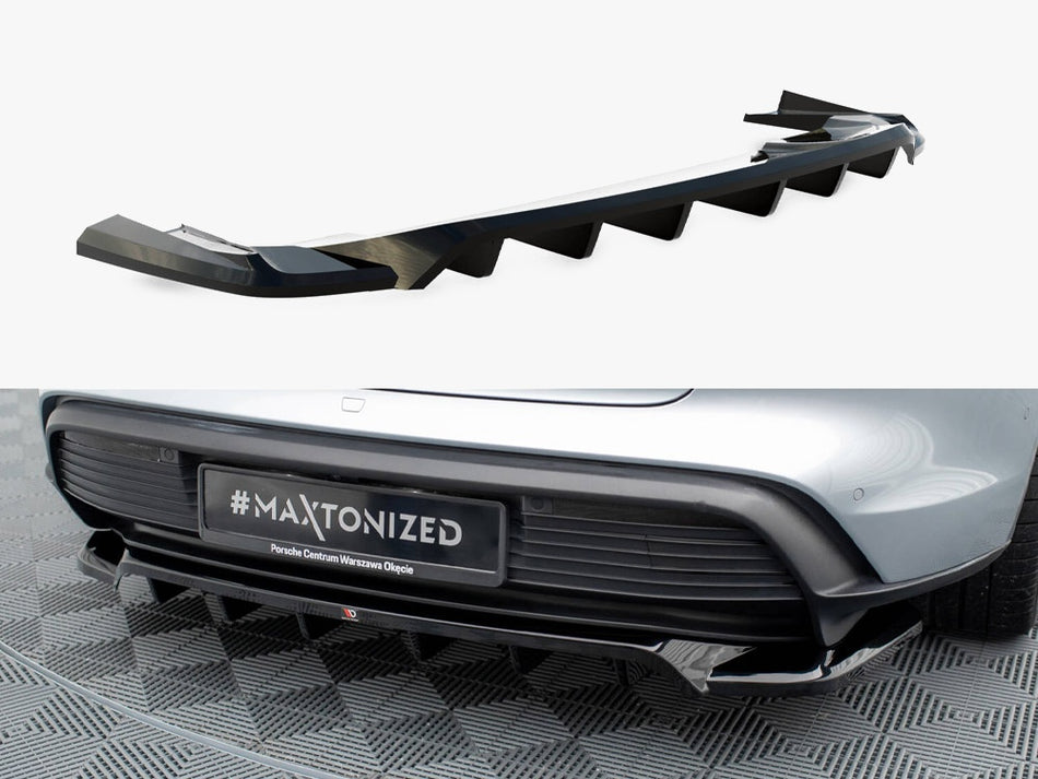 Maxton Rear Splitter (Vertical Bars) Porsche Taycan / Taycan 4 / Taycan 4S / Taycan GTS Mk1