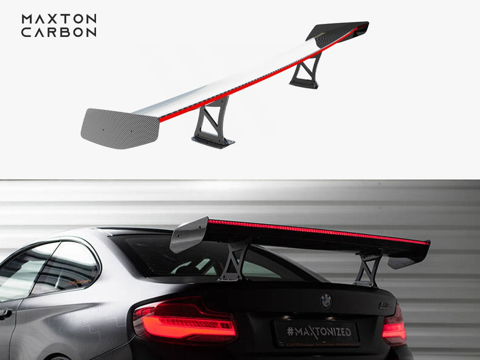 Maxton Carbon Spoiler With Internal Brackets Uprights + LED BMW M2 F87