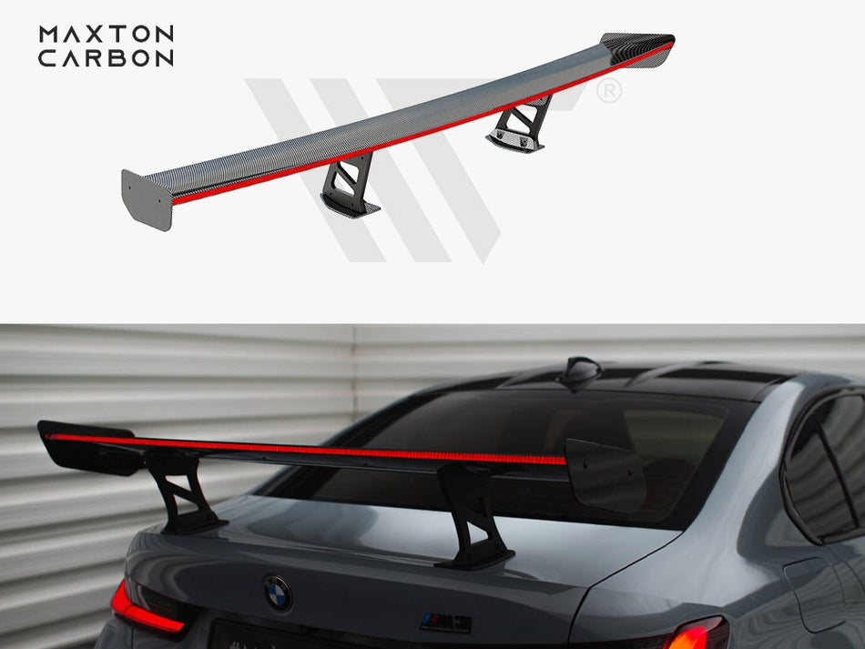Maxton Carbon Spoiler With Internal Brackets Uprights + LED BMW M3 G80 / M340i G20 / 3 M-Pack G20 / 3 Standard G20