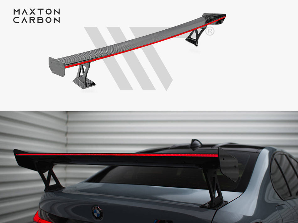 Maxton Carbon Spoiler With External Brackets Uprights + LED BMW M3 G80 / M340i G20 / 3 M-Pack G20 / 3 Standard G20