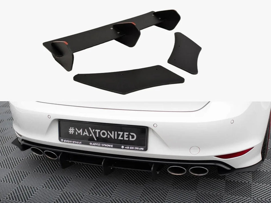 Maxton Rear Diffuser & Rear Side Splitters VW Golf R Mk7 Hatchback