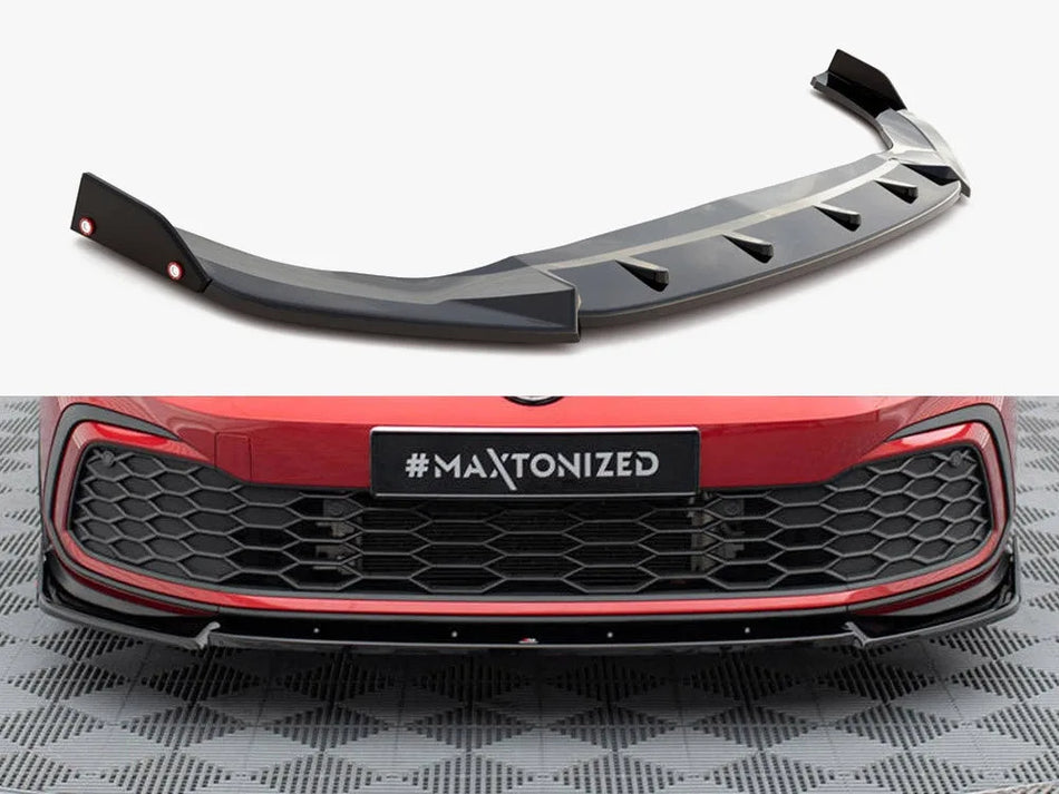 Maxton Front Splitter V.3 + Flaps Volkswagen Golf GTI / GTE / GTD / R-Line Mk8