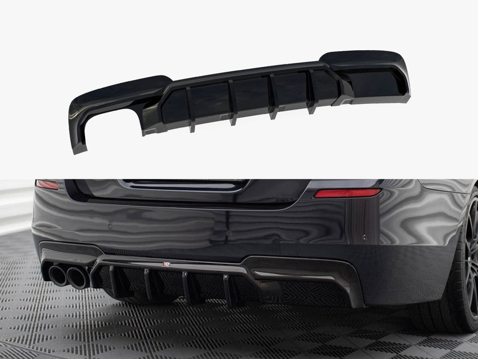 Maxton Rear Valance V.2 BMW 5 M-Pack F10 / F11 (Version with double exhaust on one side)