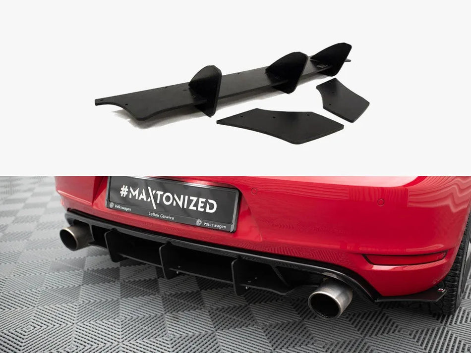 Maxton Rear Diffuser & Rear Side Splitters VW Golf Mk6 GTI / 35TH