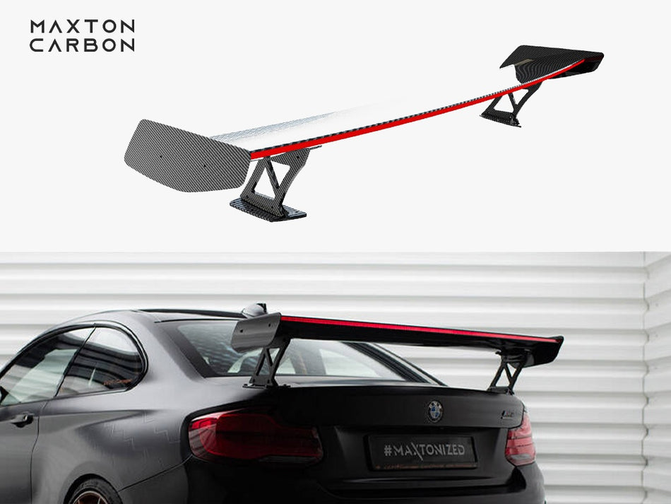 Maxton Carbon Spoiler With External Brackets Uprights + LED BMW M2 F87