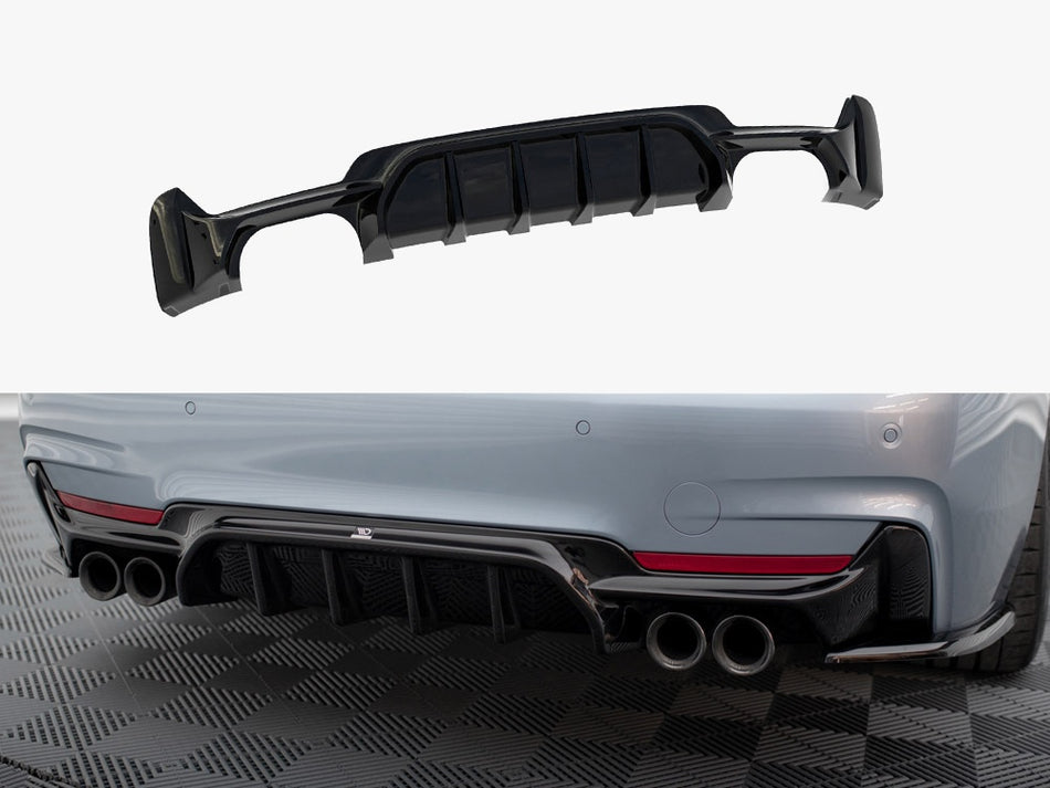 Maxton Rear Valance BMW 4 Coupe / Gran Coupe / Cabrio M-Pack F32 / F36 / F33 (Version with dual exhausts on both sides)