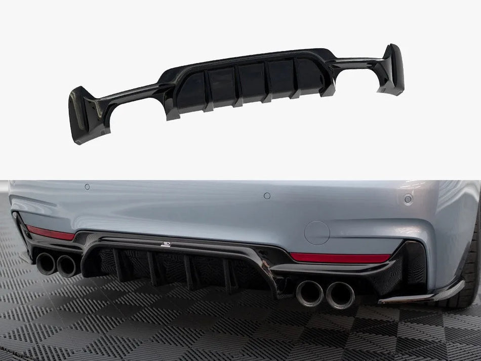 Maxton Rear Valance BMW 4 Coupe / Gran Coupe / Cabrio M-Pack F32 / F36 / F33 (Version with dual exhausts on both sides)