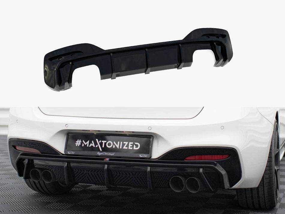 Maxton Rear Valance V.3 BMW 1 M-Pack / M140i F20 Facelift (Version with dual exhausts on both sides)