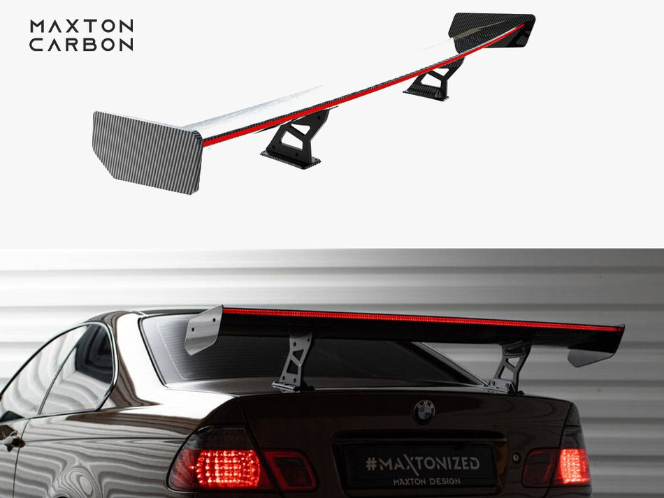 Maxton Carbon Spoiler With Internal Brackets Uprights + LED BMW 3 Coupe E46