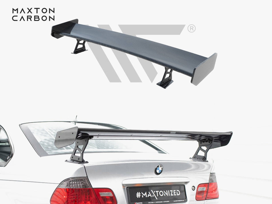 Maxton Carbon Spoiler With External Brackets Uprights BMW 3 Coupe E46
