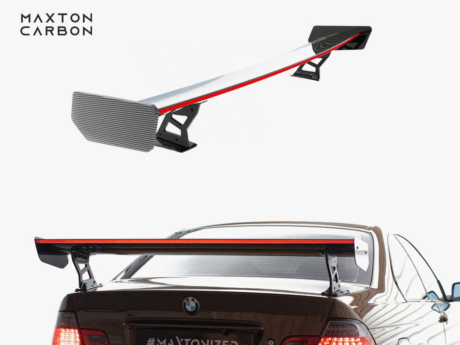 Maxton Carbon Spoiler With External Brackets Uprights + LED BMW 3 Coupe E46