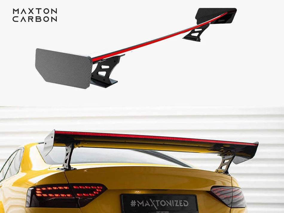 Maxton Carbon Spoiler With External Brackets Uprights + LED Audi A5 Coupe 8T