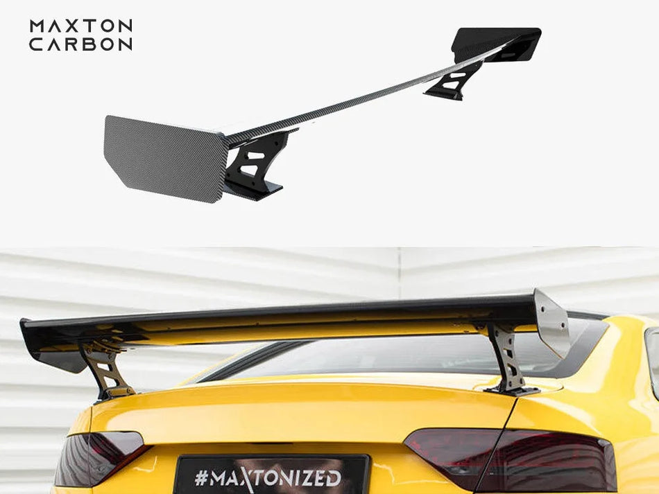 Maxton Carbon Spoiler With External Brackets Uprights Audi A5 Coupe 8T