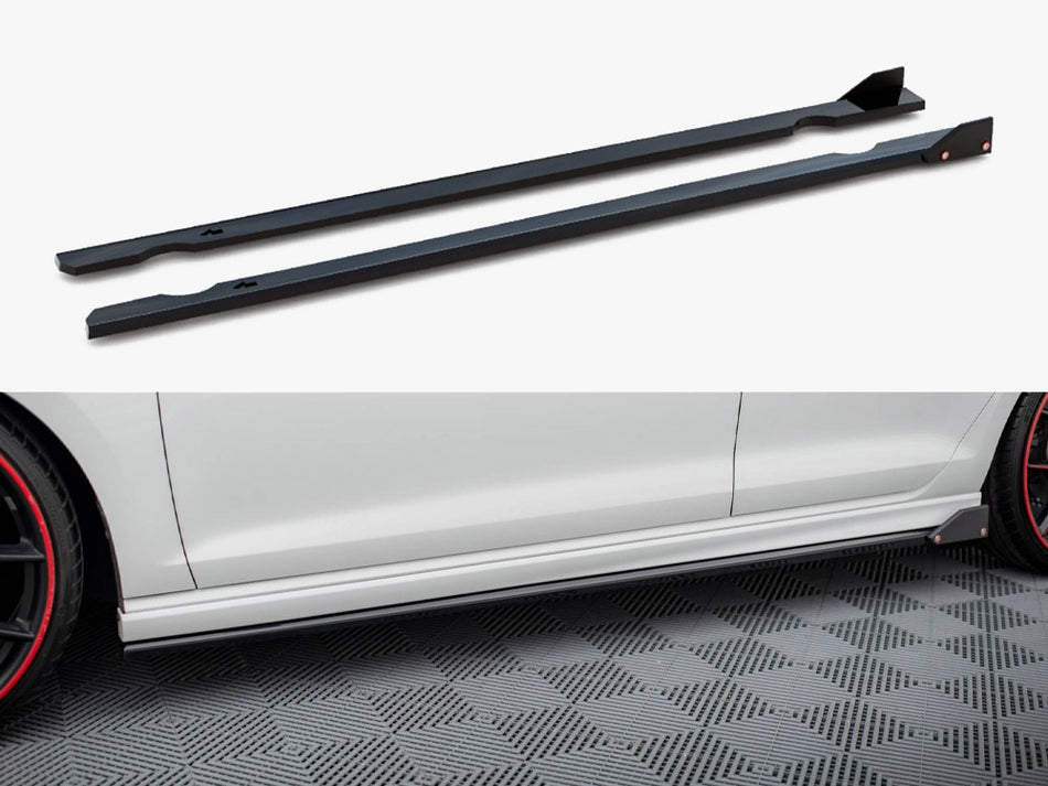 Maxton Side Skirts Diffusers V.3 + Flaps Volkswagen Golf R / R-Line Mk7