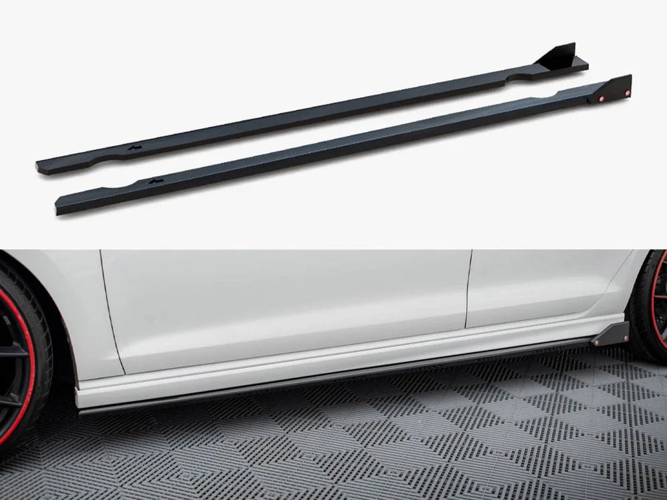 Maxton Side Skirts Diffusers V.3 + Flaps Volkswagen Golf R / R-Line Mk7