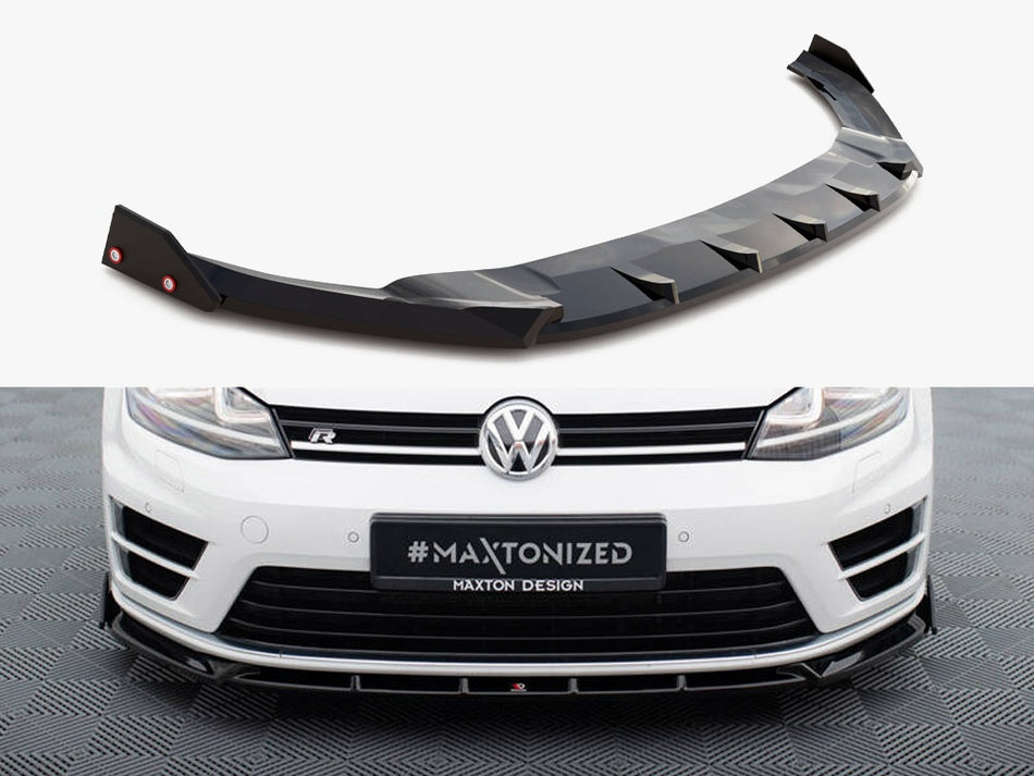 Maxton Front Splitter V.5 + Flaps Volkswagen Golf R / R-Line Mk7